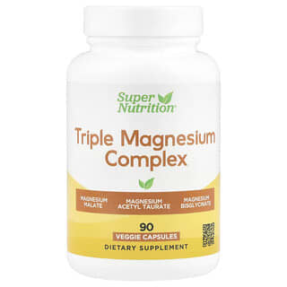 Super Nutrition, Complejo de triple magnesio, 90 cápsulas vegetales