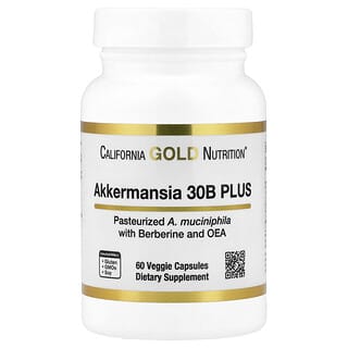 California Gold Nutrition, Akkermansia 30B PLUS with Berberine Phospholipid Matrix, and OEA, 60  Veggie Capsules