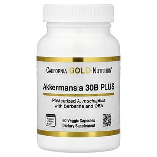 California Gold Nutrition, Akkermansia 30B PLUS with Berberine Phospholipid Matrix, and OEA, 60 Veggie Capsules
