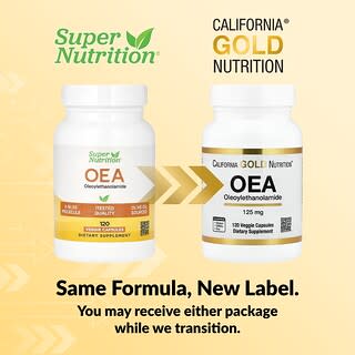 California Gold Nutrition, OEA Oleoylethanolamide, OEA – Oleoylethanolamid, 125 mg, 120 pflanzliche Kapseln