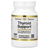 California Gold Nutrition, Thyroid Support with Guggul, Ashwagandha, Bacopa and Green Tea Extracts, 60 Veg Capsules