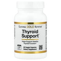 California Gold Nutrition（カリフォルニアゴールドニュートリション）, Thyroid Support、ググル アシュワガンダ バコパ 緑茶エキス配合、ベジカプセル60粒
