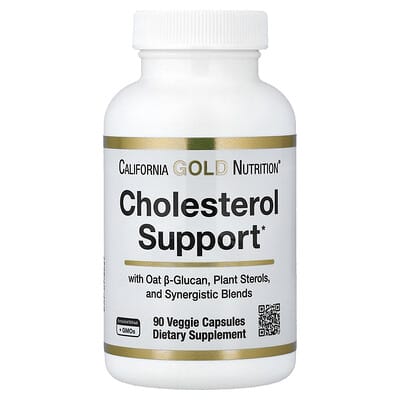 California Gold Nutrition, Cholesterol Support, 90 Vegetarian Capsules