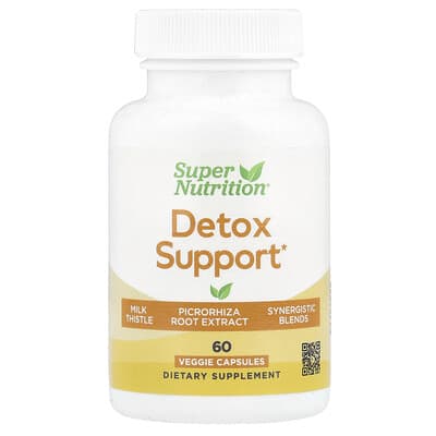 Super Nutrition, Detox Support with Milk Thistle Extract, Picrorhiza Root Extract, Turmeric Extract, Dandelion Powder and Digestive Blend, 60 Veg Capsules