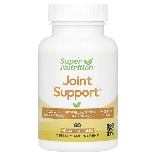 Super Nutrition Joint Support with Olive Extract, Rutin, Boswellia Extract, and Ginger Extract, 60 Veggie Capsules