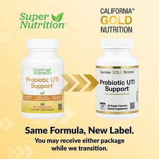 California Gold Nutrition, Suplemento de refuerzo probiótico contra la infección de las vías urinarias con fructooligosacáridos, extracto de arándano rojo, extracto de alcaparra de tres hojas y mezcla digestiva de propiedad exclusiva, 60 cápsulas vegetales