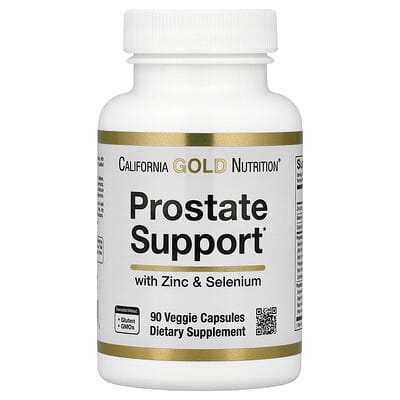 CaliforniaGoldNutrition,добавкадляздоровьяпростатысзапатентованнойподдерживающейсмесью,сереноей,корнемкрапивыиоксидомцинка,90вегетарианскихкапсул