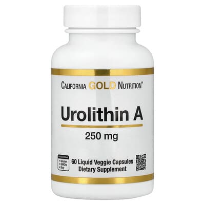 California Gold Nutrition, Urolithin A, 250 mg, 60 Liquid Veggie Capsules