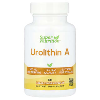 Super Nutrition, Urolithin A, Nahrungsergänzungsmittel mit Urolithin A, 250 mg, 60 pflanzliche, mit Flüssigkeit gefüllte Kapseln