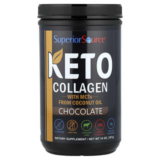 Superior Source, Poudre de collagène cétogène avec TCM, Chocolat, 397 g