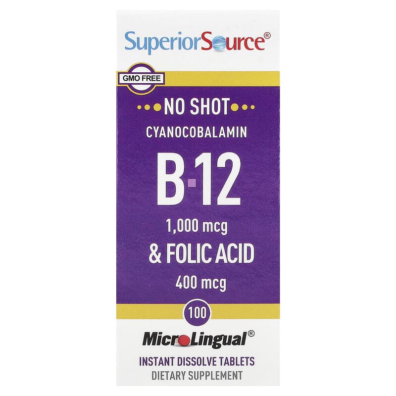 b12 injections and folic acid tablets Vitamin B-12 2500 mcg soluble b Methylcobalamin B-12, B-6 & Folic