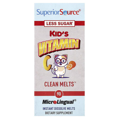 Superior Source, Kid's Vitamin C, Clean Melts™, Orange, 90 MicroLingual® Instant Dissolve Melts