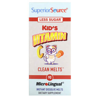 Superior Source, Vitamina C para Crianças em Derretimento Limpo, Laranja, 90 Instantâneo Dissolvido