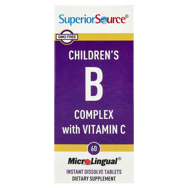 Superior Source, 含維生素 C 的兒童複合維生素 B，60 MicroLingual 即溶片