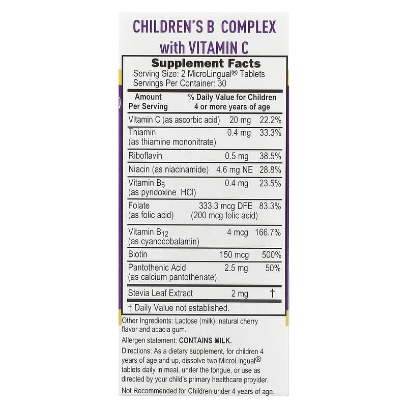 Children's B Complex with Vitamin C, 60 MicroLingual Instant