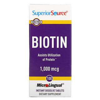 Superior Source, Biotine, 1000 mcg, 100 comprimés à Dissolution Instantanée MicroLinguale