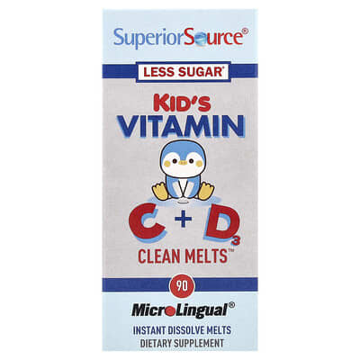 Superior Source, Children's Vitamin C + D3 Clean Melts™, 90 Quick-Dissolve Tablets