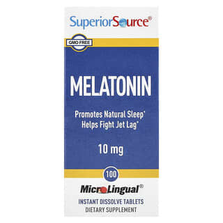 Superior Source, Melatonin, 10 mg, 100 MicroLingual schnellauflösende Tabletten