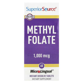 Superior Source, Metilfolato, 1.000 mcg, 60 compresse a scioglimento istantaneo