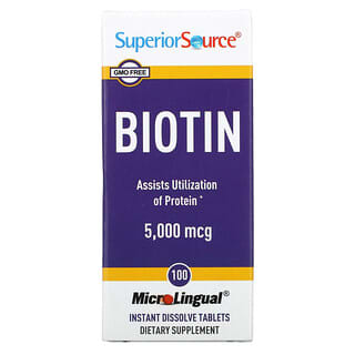 Superior Source, Biotina, 5000 mcg, 100 comprimidos