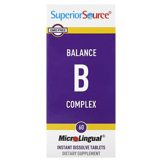 Superior Source‏, Balance B Complex, מכיל 60 טבליות MicroLingual בהתמוססות מיידית