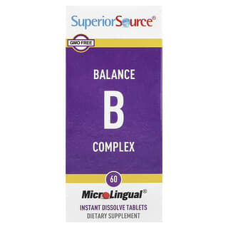 Superior Source, Balance B Complex, комплекс витаминов группы B, 60 быстрорастворимых таблеток MicroLingual