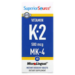 Superior Source, Vitamin K-2, 500 mcg, 60 MicroLingual Instant-Dissolve-Tabletten