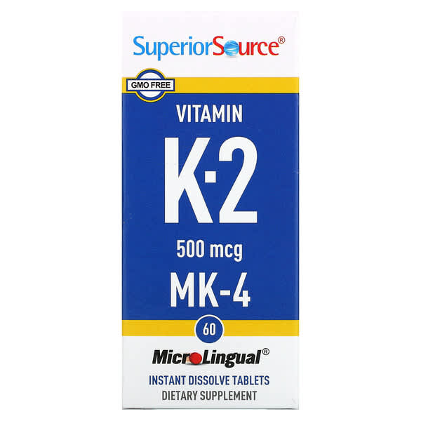 Superior Source, ビタミンK-2、500mcg、MicroLingual（マイクロリンガル）即溶性タブレット60粒