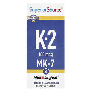 Superior Source, Vitamin K-2, 100 mcg, 60 MicroLingual® Instant Dissolve Tablets