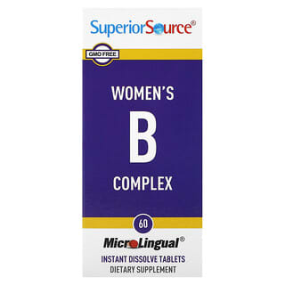 Superior Source, 女性向けビタミンBコンプレックス、MicroLingual Instant Dissolve Tablets60粒