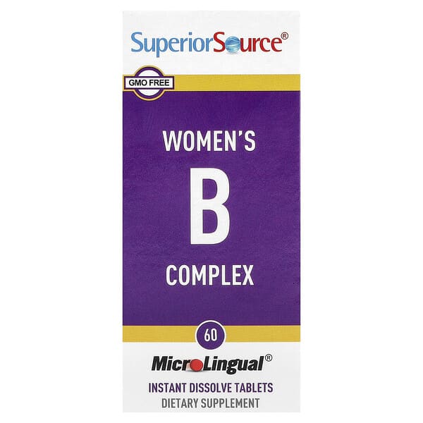 Superior Source, Complejo de vitaminas B para mujeres, 60 comprimidos de disolución instantánea MicroLingual