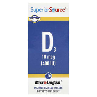 Superior Source, MicroLingual, D3, 400 IU, 100 Tabletas