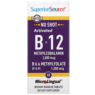 Superior Source, Activated B-12 Methylcobalamin, B-6 (P-5-P) & Methylfolate, 60 Microlingual Instant Dissolve Tablets