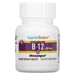 Superior Source, Methylcobalamin B-12, 1.000 mcg, 60 MicroLingual-Tabletten zum Auflösen