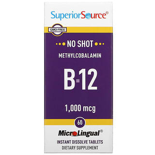Superior Source, メチルコバラミンB-12、1000mcg、マイクロリンガル即溶性タブレット60粒