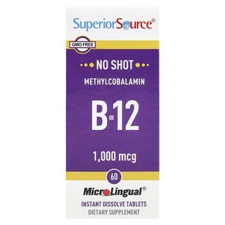 Superior Source, Metilcobalamina B12, 1000 mcg, 60 comprimidos microlingües de disolución instantánea