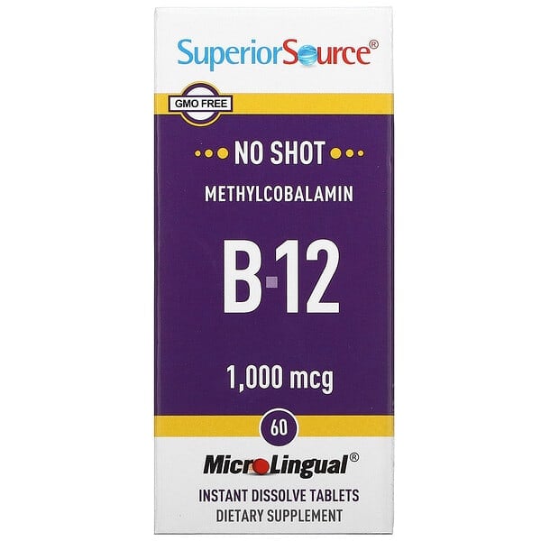 Superior Source, Méthylcobalamine B-12, 1000 µg, 60 comprimés à dissolution instantanée MicroLingual