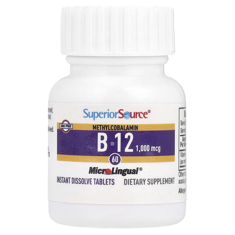 Methylcobalamin B-12, 1,000 mcg, 60 MicroLingual Instant Dissolve Tablets