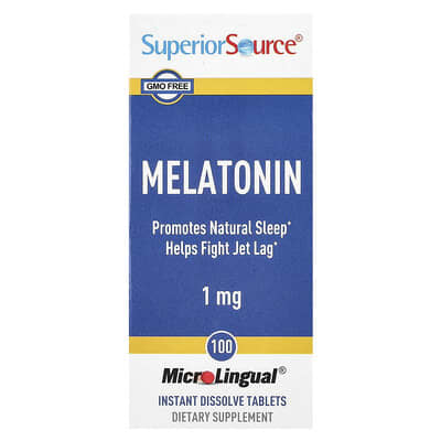 Superior Source, Melatonin, 1 mg, 100 MicroLingual® Rapid Dissolve Tablets
