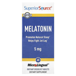 Superior Source, MicroLingual, Melatonina, 5 mg, 60 Comprimidos de Dissolução Instantânea