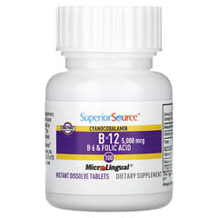 Superior Source, B-12, B-6 & Folic Acid, 100 MicroLingual Instant ...