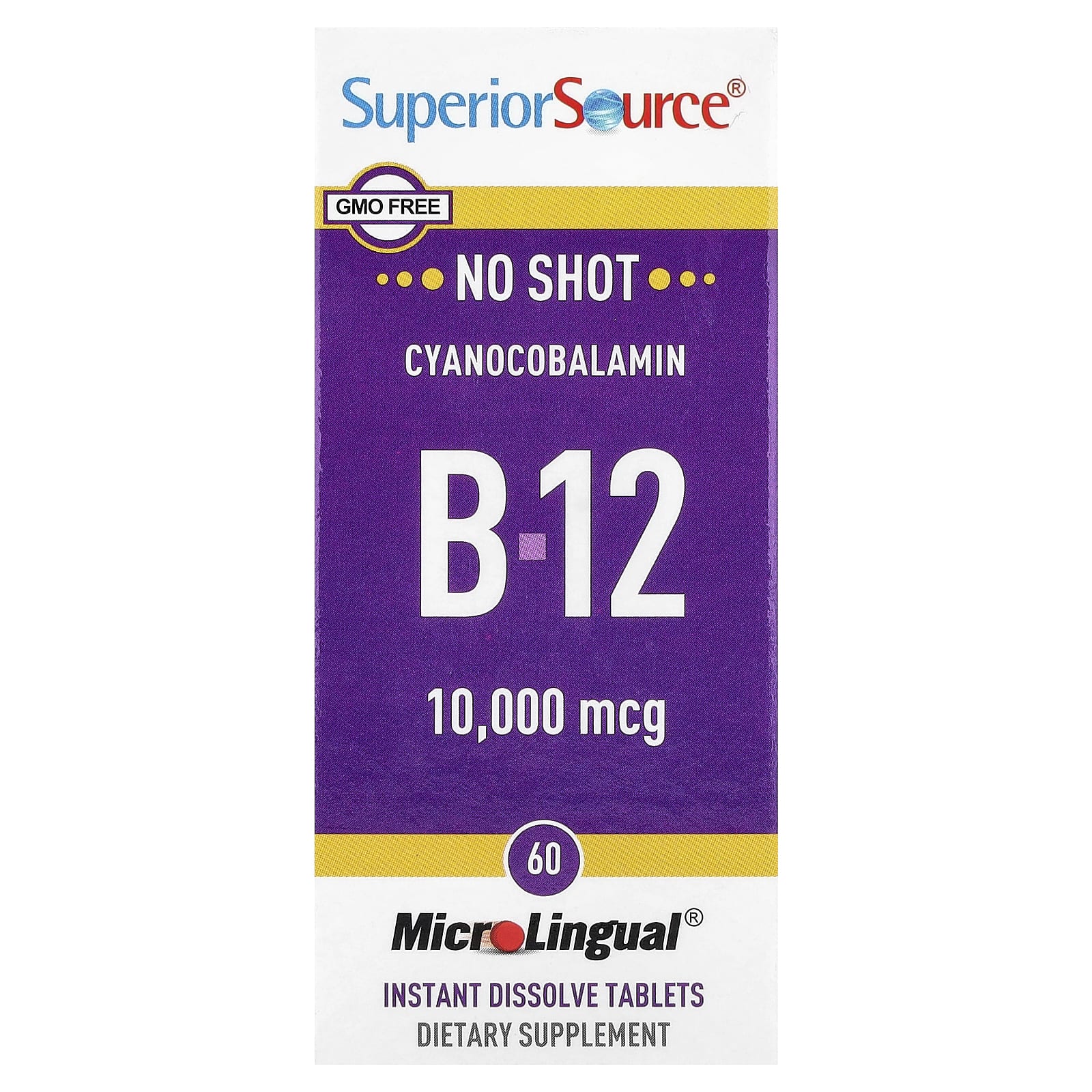methylcobalamin b12 injection 10000 mcg Superior Source No Shot B-12 - Vitamin B-12 to Support Energy Production, Brain Health & Overall Wellness - Sublingual Tablets for Quick Absorption B-12 Shots | Vitamin B-12