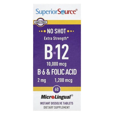 Superior Source, B-12, B-6 & Folic Acid, 60 MicroLingual® Instant Dissolve Tablets