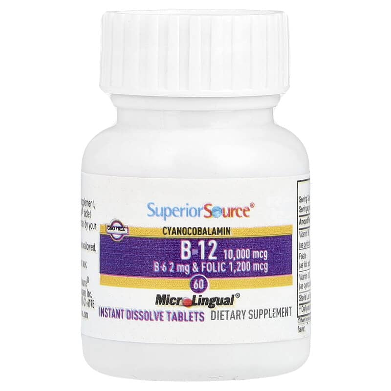 B-12, B-6 & Folic Acid, 60 MicroLingual® Instant Dissolve Tablets