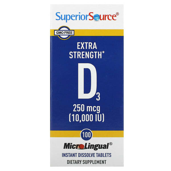 Superior Source D3, 250 mcg (10000 IU), 100 MicroLingual Instant Dissolve Tablets