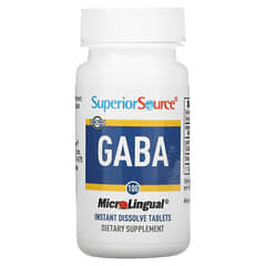 Superior Source, GABA、100mg、MicroLingual（マイクロリンガル）即溶性タブレット100粒