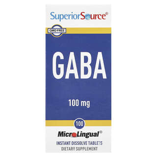 Superior Source, GABA, 100 mg, 100 comprimés MicroLingual® à dissolution instantanée