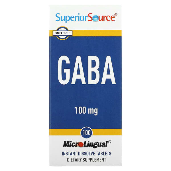Superior Source, ГАМК, 100 мг, 100 быстрорастворимых таблеток MicroLingual