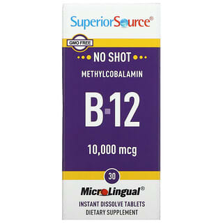Superior Source, Metilcobalamina B-12, 10.000 mcg, 30 Comprimidos de Dissolução Instantânea MicroLingual