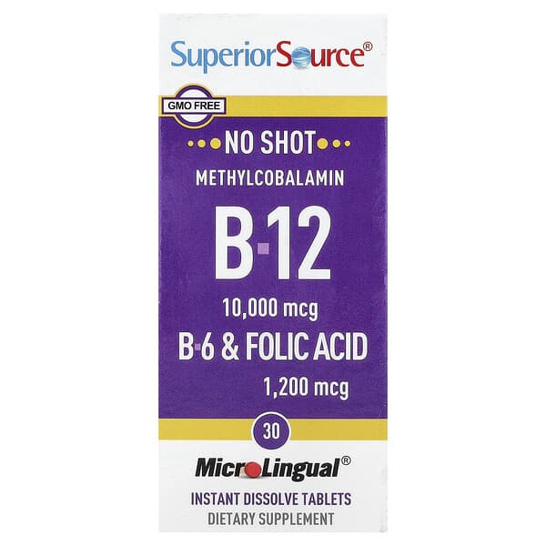 Superior Source, 甲鈷胺維生素 B12、B6 和葉酸，30 片 MicroLingual 即溶片